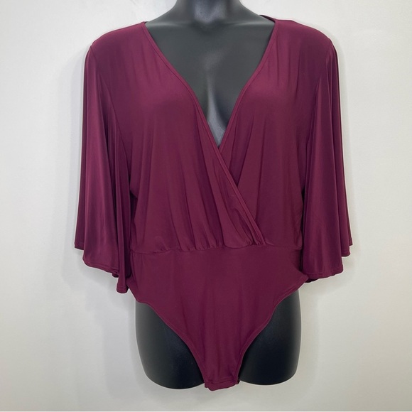 PLT Plus Plunge Wrap Front Bodysuit in Size 20 - Picture 3 of 5